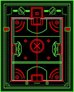 Retro Neon Sports Court Rug