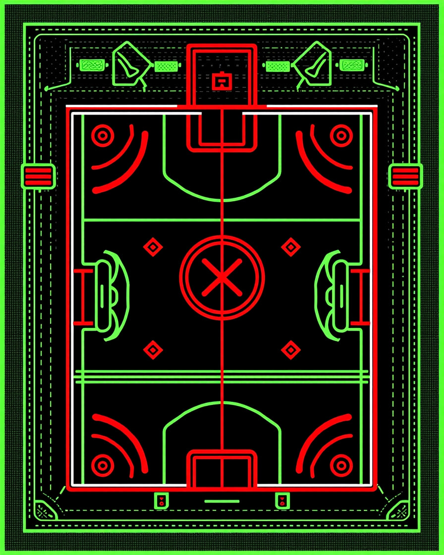 Retro Neon Sports Court Rug