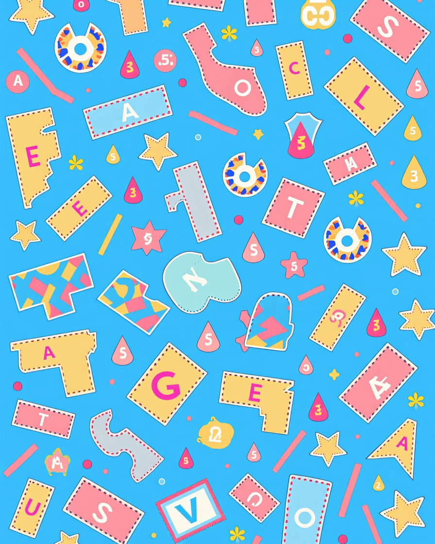 Quirky Alphabet Collage Rug