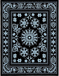 Winter Snowflake Medallion Black Rug