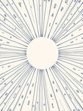 Radiant Celestial Sunburst Blue Lines Rug