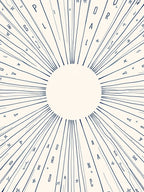 Radiant Celestial Sunburst Blue Lines Rug