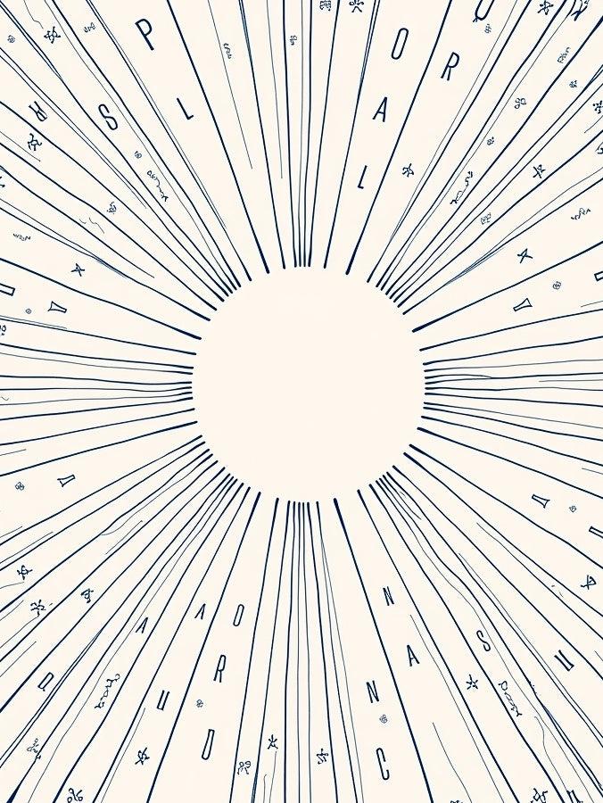 Radiant Celestial Sunburst Blue Lines Rug