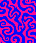 Bright Pink Blue Swirl Abstract Rug