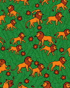 Orange Lion Jungle Foliage Scene Rug