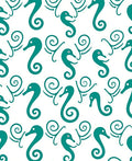 Teal Seahorse Swirl Graphic Rug