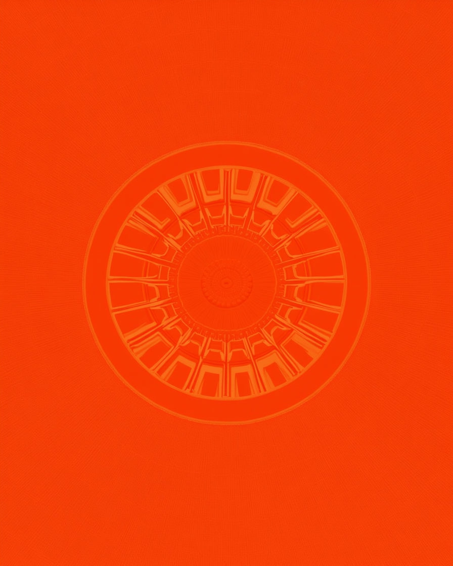 Vibrant Orange Radial Mandala Rug