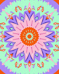 Vibrant Orange Pink Mandala Medallion Rug