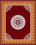 Crimson Gold Medallion Border Rug