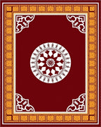 Crimson Gold Medallion Border Rug