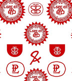 Red Circular Emblem and Symbol Rug