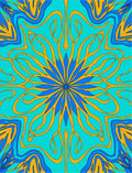 Turquoise Blue Golden Art Nouveau Bloom Rug