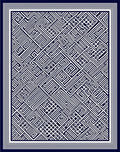 Navy White Geometric Labyrinth Border Rug