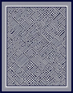 Navy White Geometric Labyrinth Border Rug