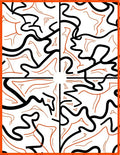 Bold Orange Black Wavy Abstract Rug