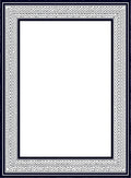 Deep Blue Geometric Border Rug