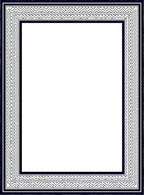 Deep Blue Geometric Border Rug