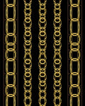 Golden Interlocking Chain Columns Rug