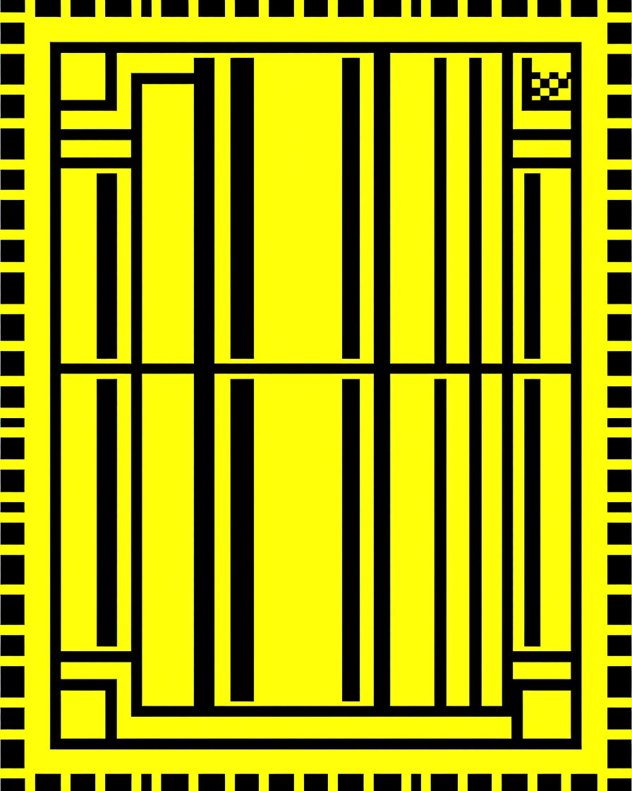 Bold Yellow Black Geometric Stripes Rug