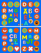 Playful Alphabet Circles Round Rug