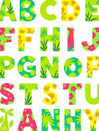 Tropical Floral Alphabet Charm Rug