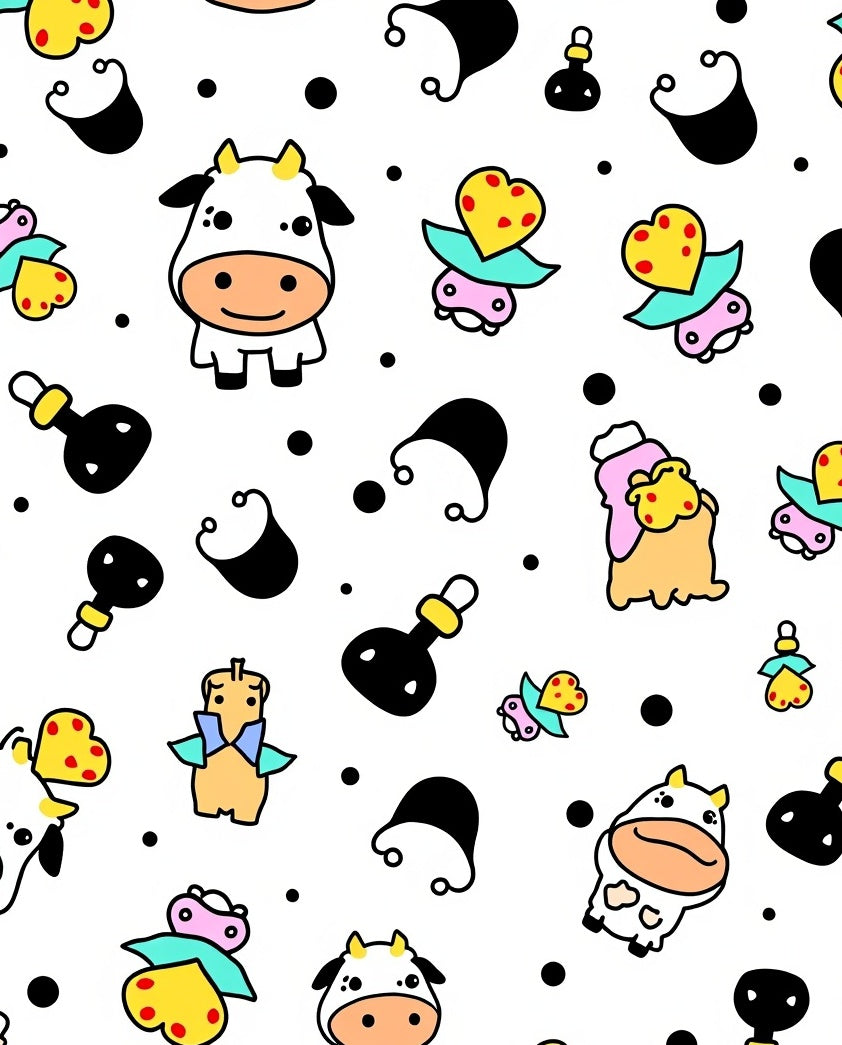Cute Cow Hearts Bubbles Collection Rug