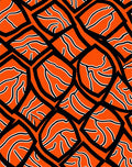 Bold Orange Black Jagged Geometric Rug
