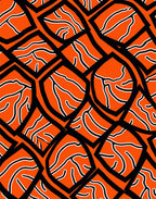 Bold Orange Black Jagged Geometric Rug