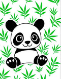 Cute Panda Among Green Bamboo Leaves Rug