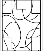 Abstract Black White Geometric Swirls Rug