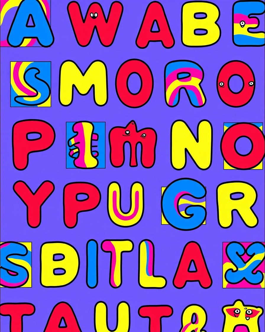 Bold Alphabetical Pop Art Rug