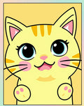 Cute Yellow Tabby Cat Face Rug