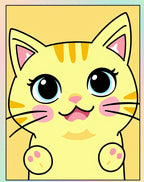 Cute Yellow Tabby Cat Face Rug