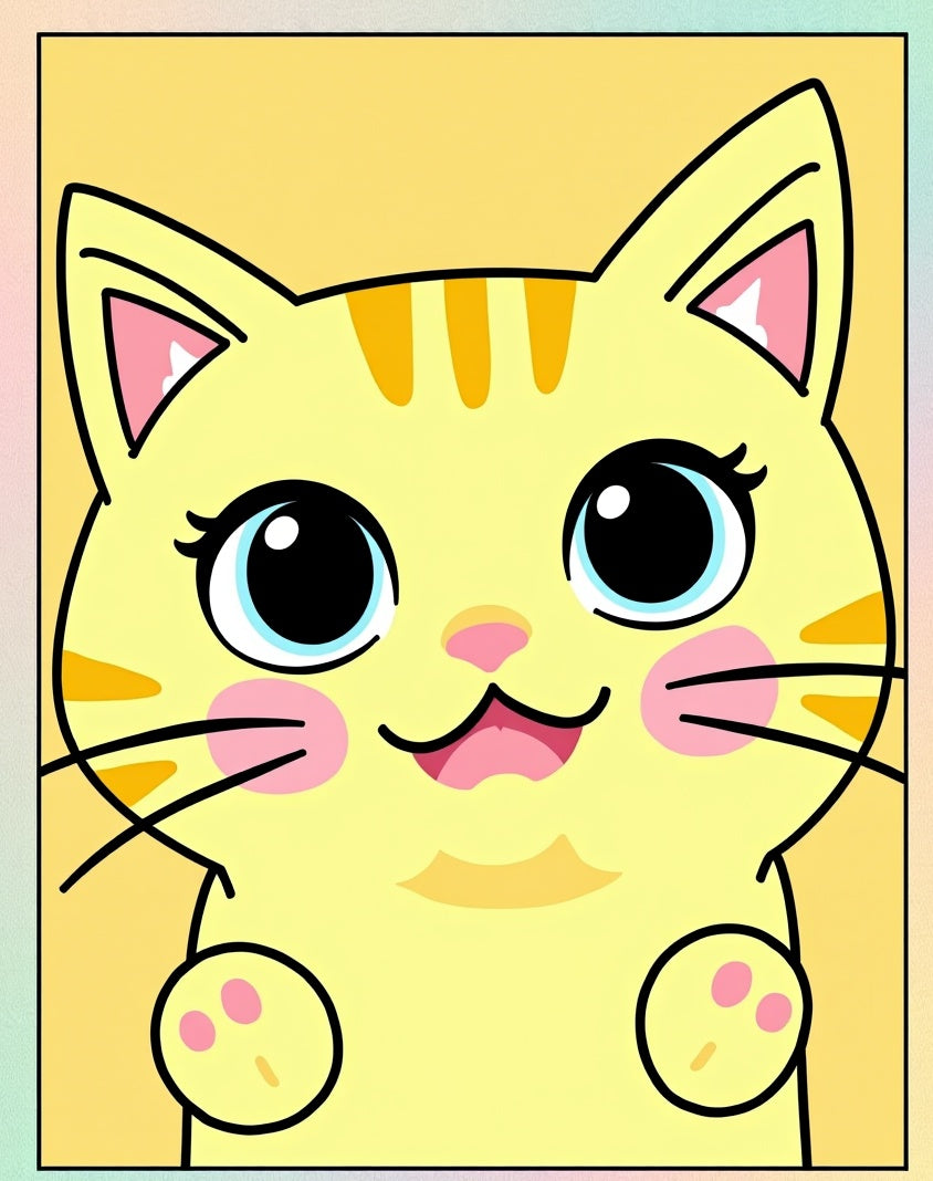 Cute Yellow Tabby Cat Face Rug