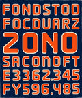 Retro Crimson Blue Alphabet Rug