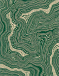 Emerald Cream Abstract Contour Rug