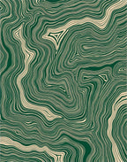 Emerald Cream Abstract Contour Rug