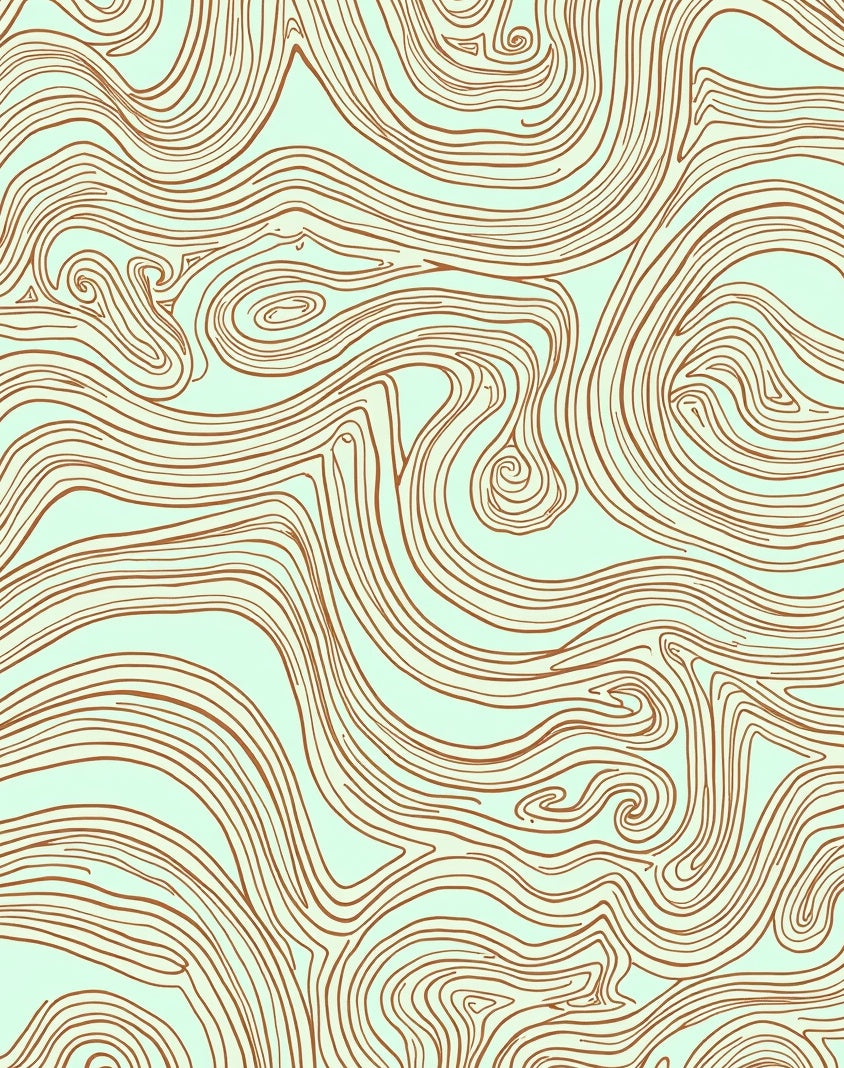 Brown Swirl Topography Abstract Rug