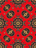 Scarlet Mandala Bloom Intricate Rug