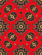 Scarlet Mandala Bloom Intricate Rug