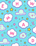 Whimsical Cloud Moon Star Alphabet Rug