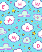 Whimsical Cloud Moon Star Alphabet Rug