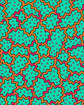 Retro Turquoise Jagged Geometric Scatter Rug