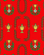 Golden Trophies Red Laurel Arch Rug