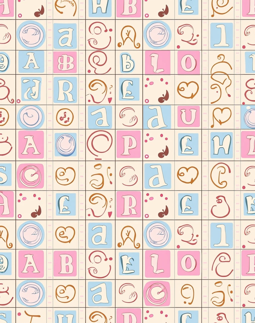 Whimsical Alphabet Blocks Pastel Rug