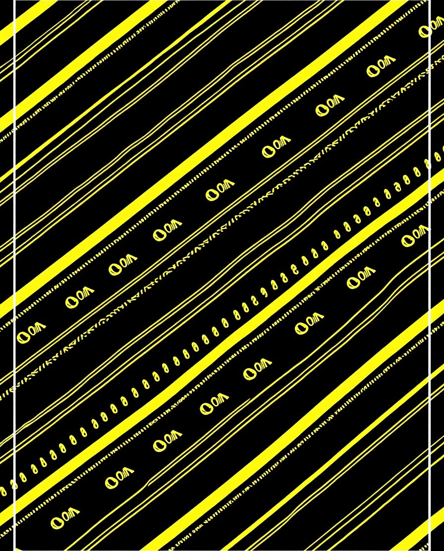 Bold Black Yellow Diagonal Stripe Rug