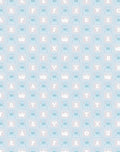 Pale Blue Geometric Alphabetic Grid Rug