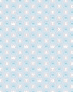 Pale Blue Geometric Alphabetic Grid Rug