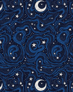 Midnight Blue Celestial Swirl Rug