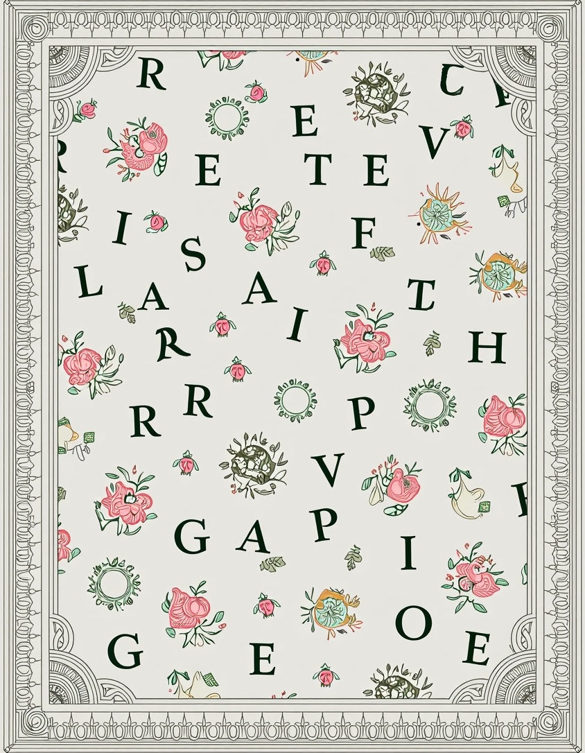 Floral Letter Arrangement Rug